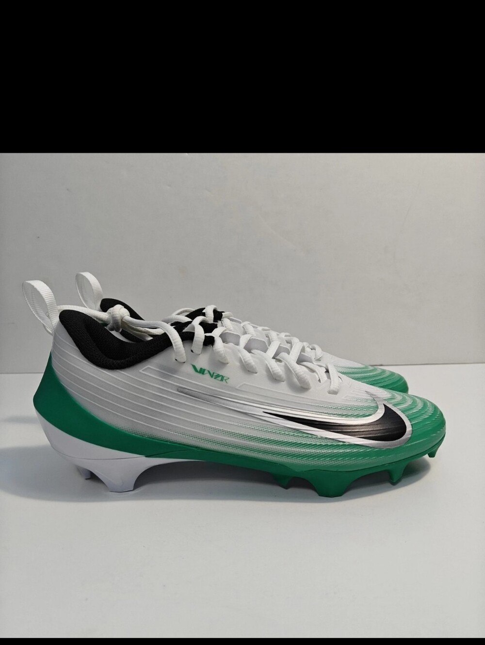 Nike Size 7.5 Men Vapor Speed 3 White Green Football Cleats Shoes HM8849-100
